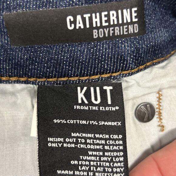 Kut From The Kloth Jeans Womens 12 Catherine Boyfriend Blue Denim Stretch New - Picture 7 of 14